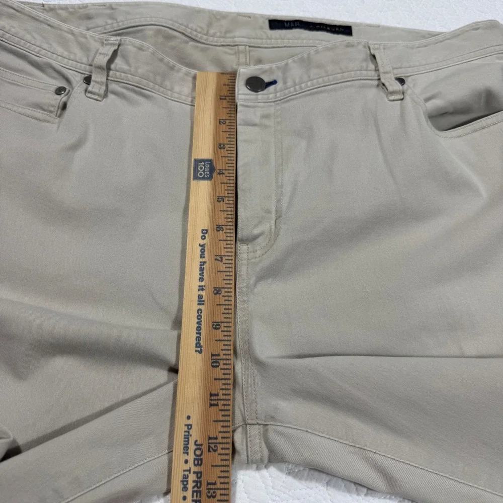 J. Hilburn Men Pants 41x32 Custom 5-Pocket Chino Twill Khaki Tan EUC